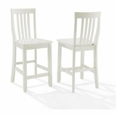 CROSLEY FURNITURE School House Counter Stool Set - White - 2 Piece CF500324-WH